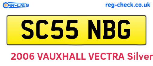 SC55NBG are the vehicle registration plates.