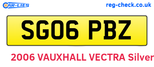 SG06PBZ are the vehicle registration plates.