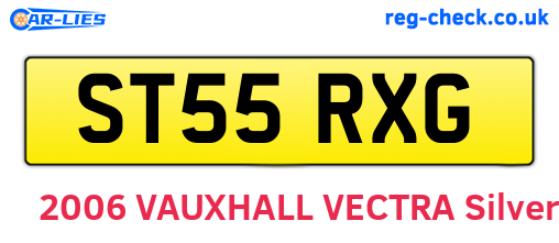 ST55RXG are the vehicle registration plates.