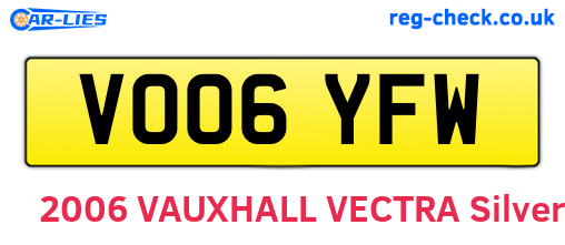 VO06YFW are the vehicle registration plates.