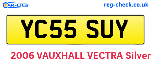 YC55SUY are the vehicle registration plates.