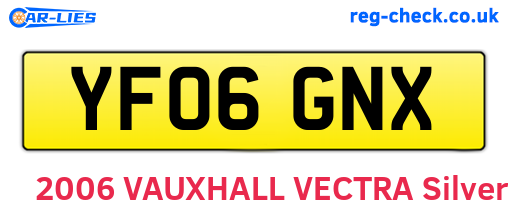 YF06GNX are the vehicle registration plates.