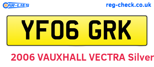 YF06GRK are the vehicle registration plates.