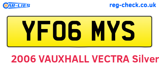 YF06MYS are the vehicle registration plates.