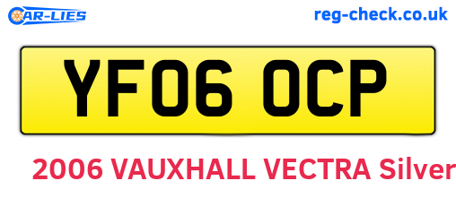 YF06OCP are the vehicle registration plates.
