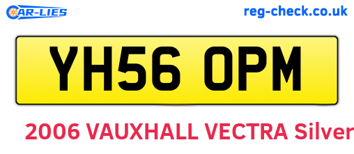 YH56OPM are the vehicle registration plates.