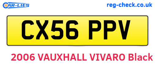 CX56PPV are the vehicle registration plates.