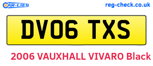 DV06TXS are the vehicle registration plates.