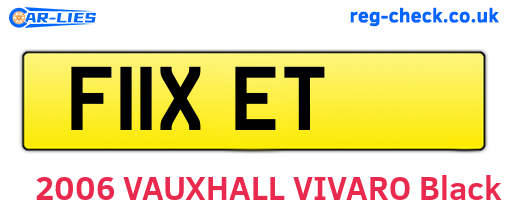 F11XET are the vehicle registration plates.