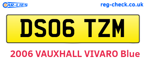 DS06TZM are the vehicle registration plates.