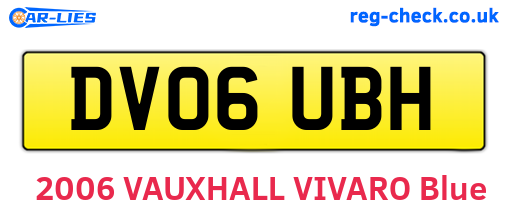 DV06UBH are the vehicle registration plates.