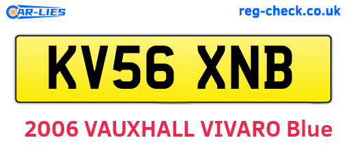 KV56XNB are the vehicle registration plates.