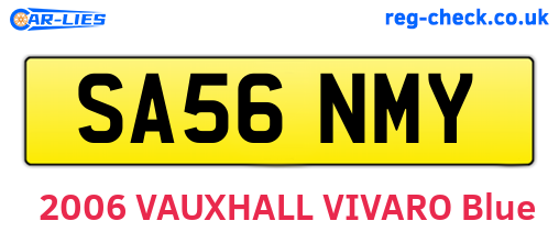 SA56NMY are the vehicle registration plates.