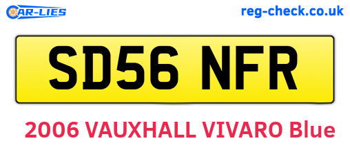 SD56NFR are the vehicle registration plates.