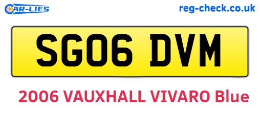 SG06DVM are the vehicle registration plates.