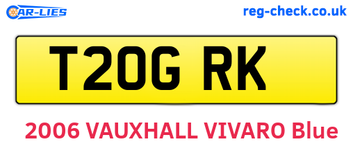 T20GRK are the vehicle registration plates.