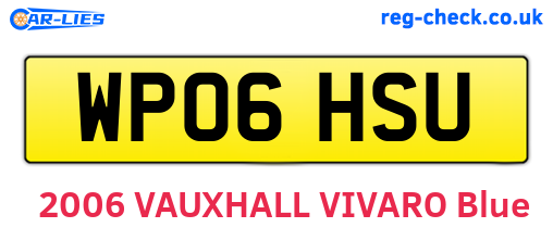 WP06HSU are the vehicle registration plates.