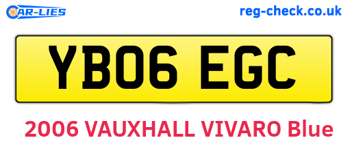 YB06EGC are the vehicle registration plates.