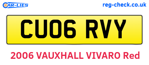 CU06RVY are the vehicle registration plates.
