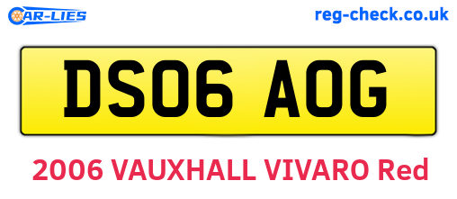 DS06AOG are the vehicle registration plates.