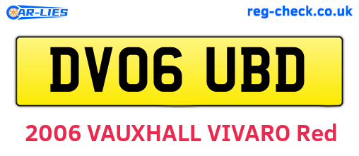 DV06UBD are the vehicle registration plates.