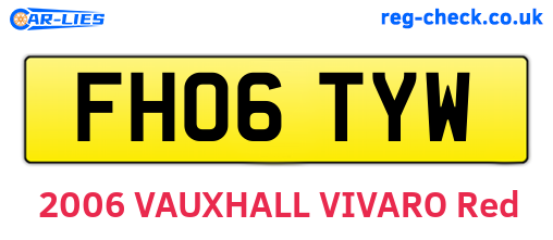 FH06TYW are the vehicle registration plates.