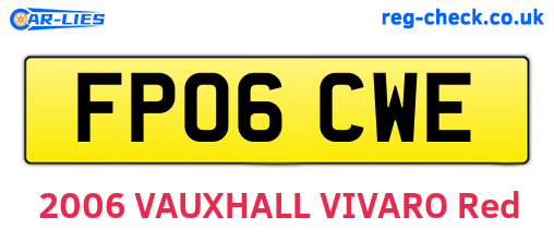 FP06CWE are the vehicle registration plates.