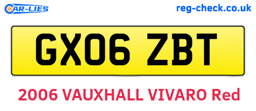 GX06ZBT are the vehicle registration plates.