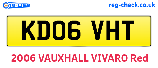 KD06VHT are the vehicle registration plates.