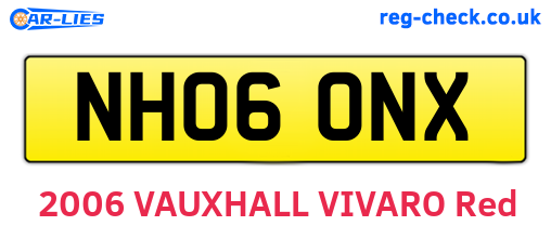 NH06ONX are the vehicle registration plates.