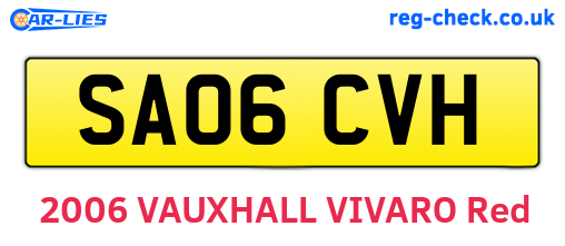 SA06CVH are the vehicle registration plates.