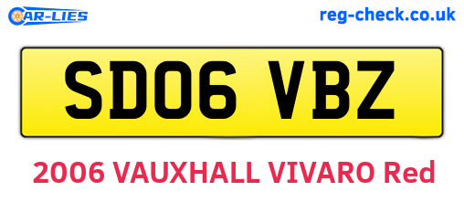SD06VBZ are the vehicle registration plates.