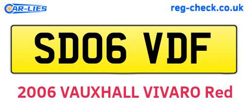 SD06VDF are the vehicle registration plates.