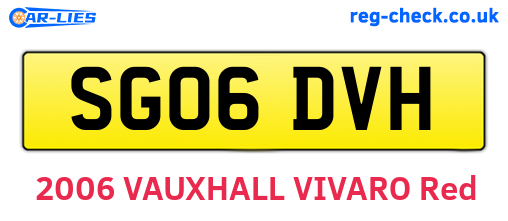 SG06DVH are the vehicle registration plates.