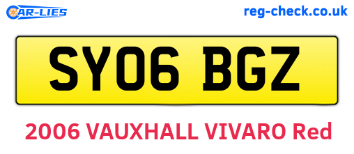 SY06BGZ are the vehicle registration plates.