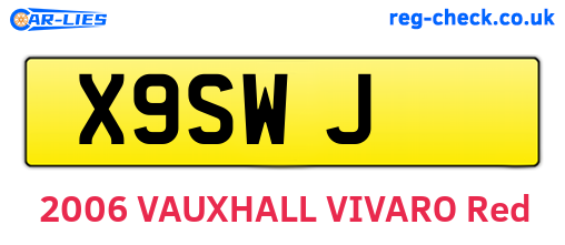 X9SWJ are the vehicle registration plates.