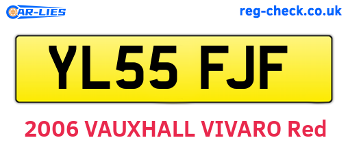 YL55FJF are the vehicle registration plates.