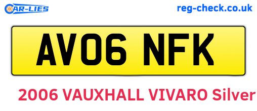 AV06NFK are the vehicle registration plates.
