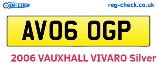 AV06OGP are the vehicle registration plates.