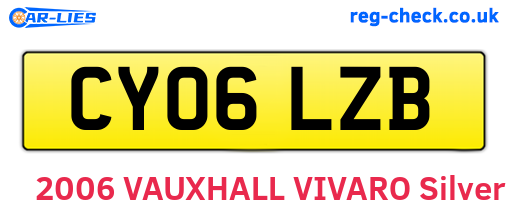 CY06LZB are the vehicle registration plates.
