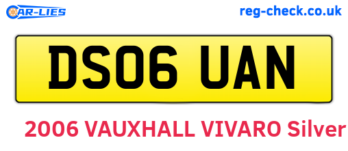 DS06UAN are the vehicle registration plates.