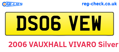 DS06VEW are the vehicle registration plates.