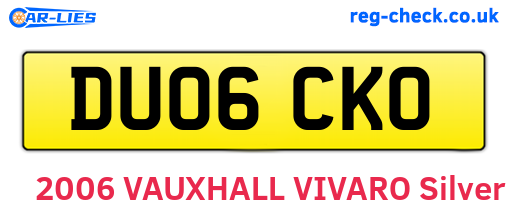 DU06CKO are the vehicle registration plates.