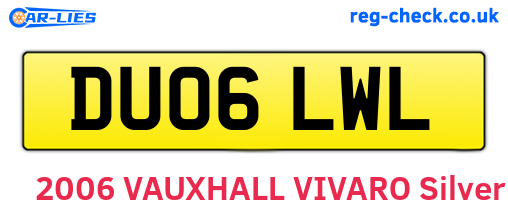 DU06LWL are the vehicle registration plates.