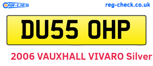 DU55OHP are the vehicle registration plates.