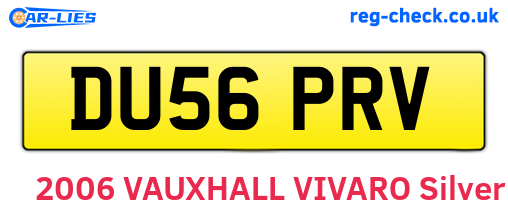 DU56PRV are the vehicle registration plates.