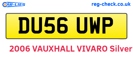 DU56UWP are the vehicle registration plates.