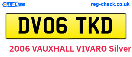 DV06TKD are the vehicle registration plates.