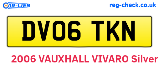 DV06TKN are the vehicle registration plates.