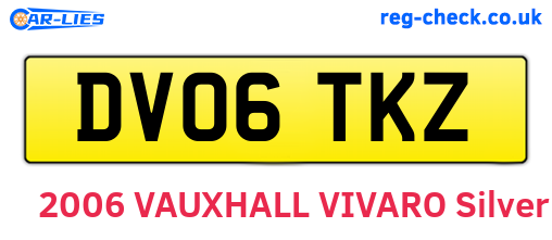 DV06TKZ are the vehicle registration plates.